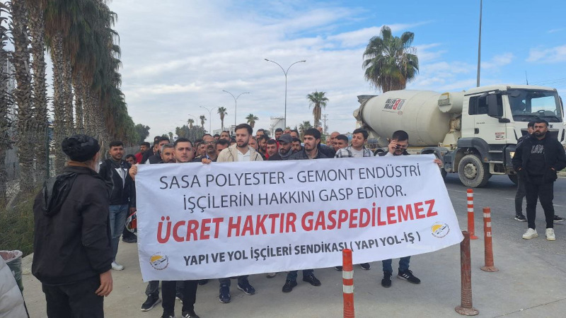 SASA Polyester ve Gemont endüstri içileri haklar için eylemde